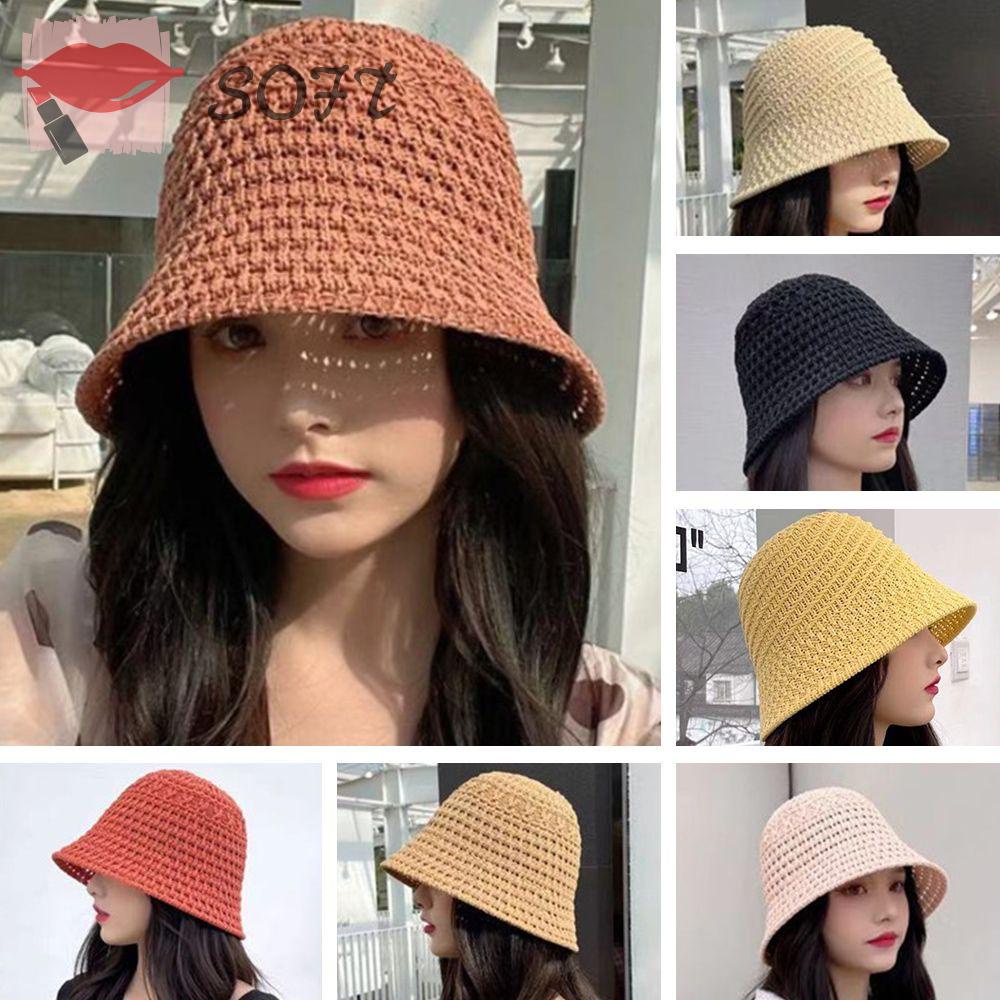 Nón Bucket Dệt Tay Chống Tia UV Thời Trang Mùa Hè Cho Nữ