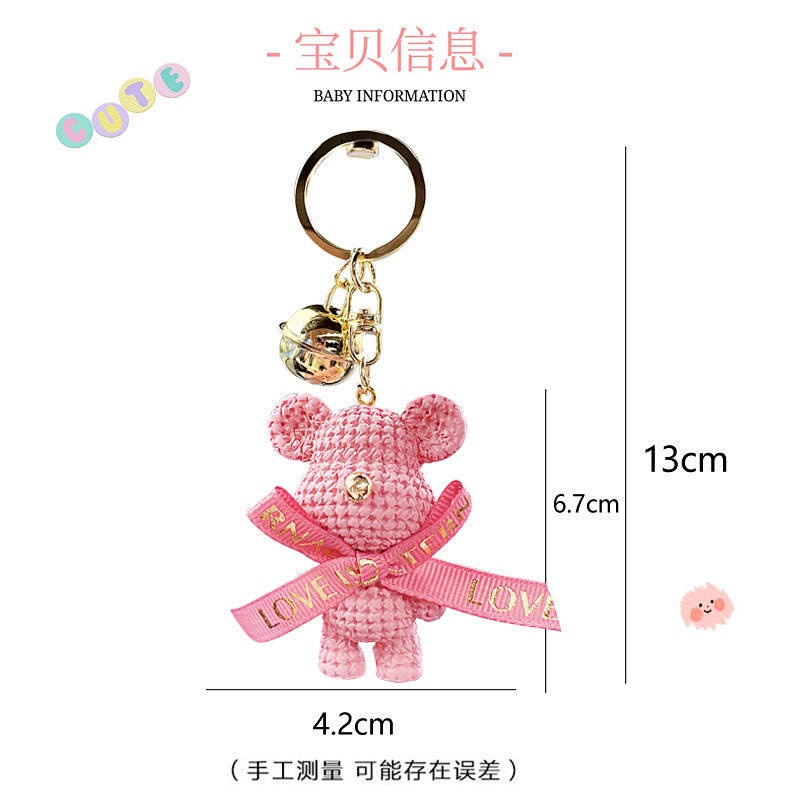 Car Pendant Ornament 2023 New High-End Rearview Mirror Decorative Resin Bear Automobile Hanging Ornament Car Interior Hanging Accessories heRf