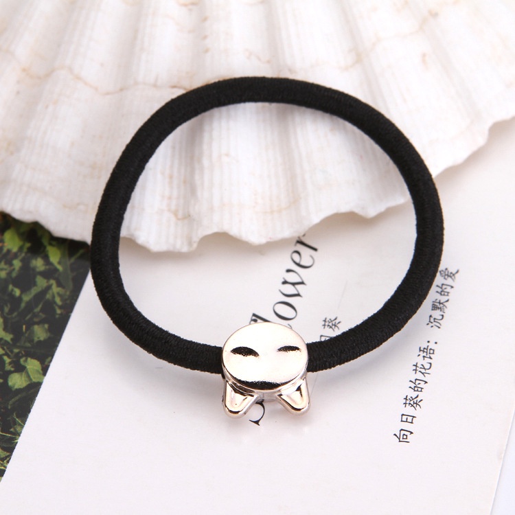 Set 5 Dây Buộc Tóc Da Co Giãn Đính Hạt Kim Loại Màu Vàng Kim Phong Cách Hàn Quốc Đơn Giản