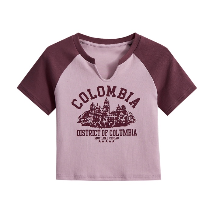 NRVP Áo Thun Tay Ngắn Dáng Ôm In Họa Tiết Độc Đáo Thời Trang Đường Phố Hàn Quốc Cho Nữ