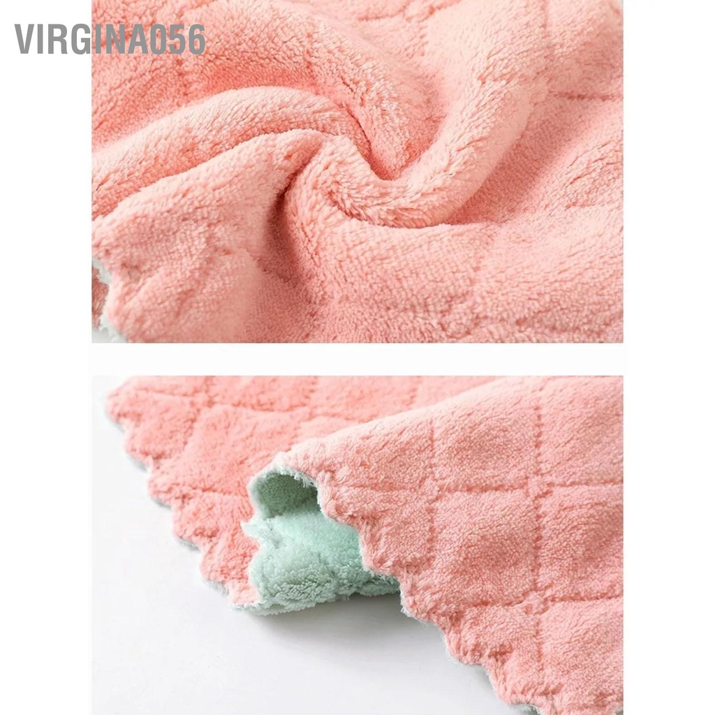 Virgina056 20 Cái Lint miễn phí Nhà bếp làm sạch vải Khăn lau bát đĩa Hai mặt thấm hút nước sợi nhỏ