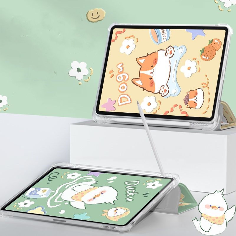 Ốp Máy Tính Bảng Mềm Hình Corgi Dễ Thương Có Khe Đựng Bút Cho iPad Gen10 Air4 / Air5 Gen7 / 8 / 9 Pro11 "Pro12.9" 2022 mini6