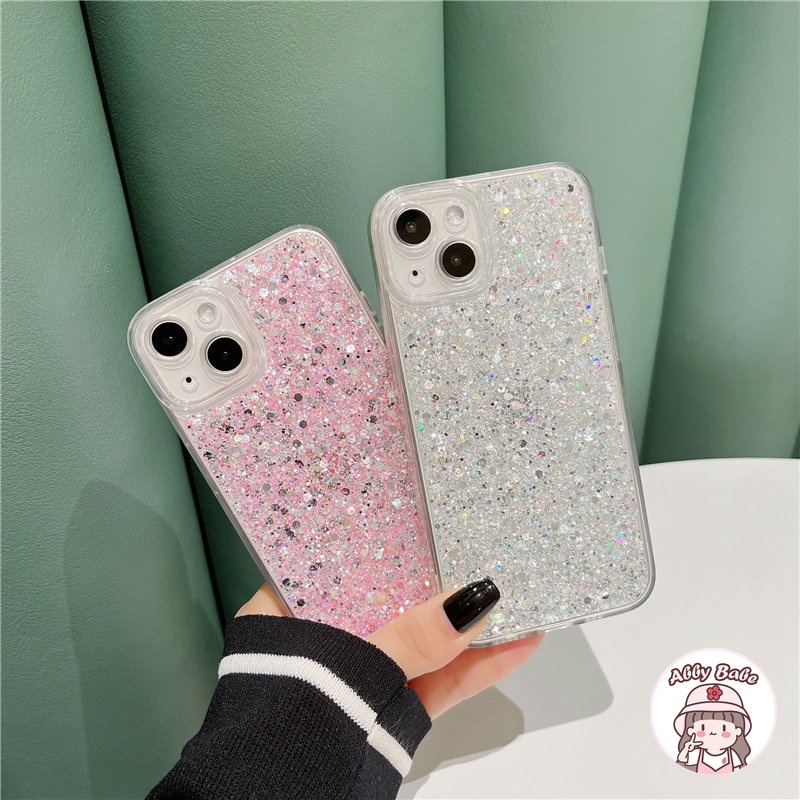 Ốp Điện Thoại TPU Mềm Trong Suốt Đính Đá Lấp Lánh Chống Mồ Hôi Cho IPhone 14 Pro Max 13 12 11 Pro Max