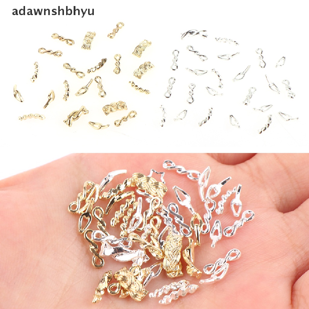 Set 10 / 20 Dây Xích Kim Loại Màu Vàng / Bạc Trang Trí Móng Nghệ Thuật DIY