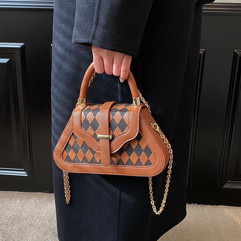 Ielgy Túi Đeo Vai Dây Xích Hình Thoi Tươi Mới Chất Lượng Cao Cho Nữ