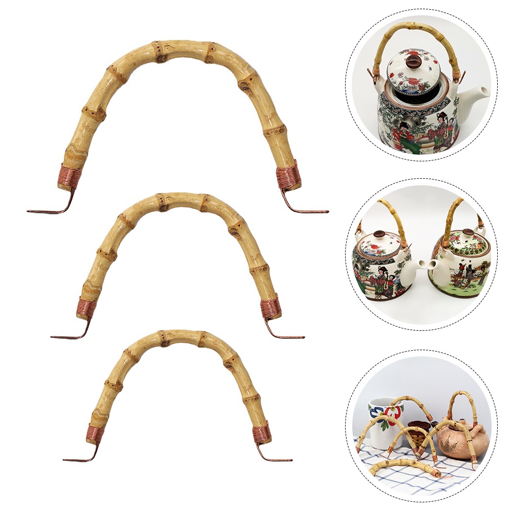 Set 3 Chiếc Bình Trà Bằng Thép Không Gỉ Có Tay Cầm Tiện Lợi