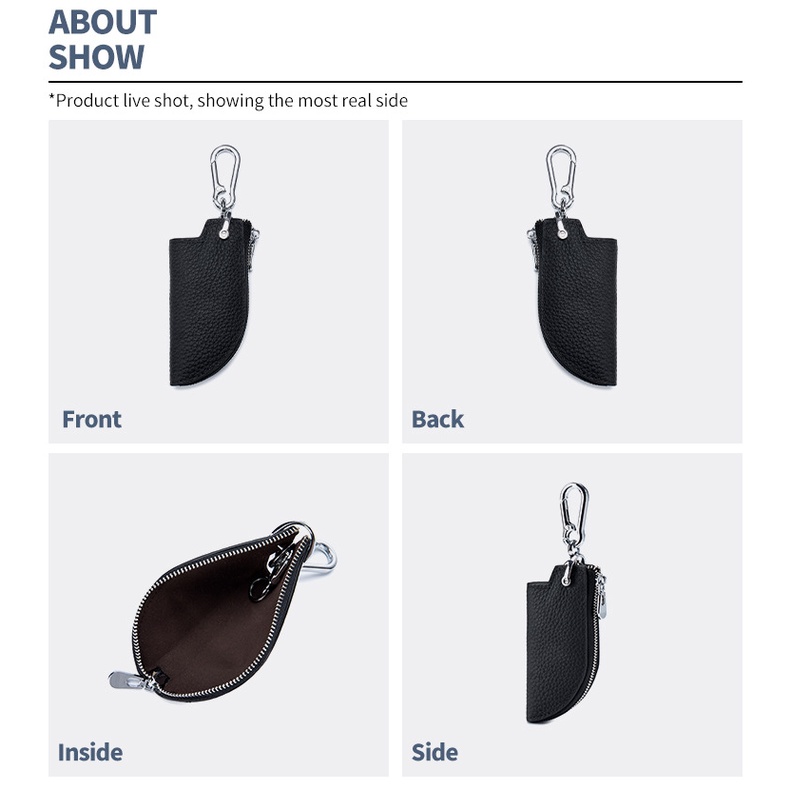 Túi đựng chìa khóa bằng da thật nam da bò lớp đầu dây thắt lưng hộp đựng chìa khóa ô tô đa chức năng móc chìa khóa gia đình ans