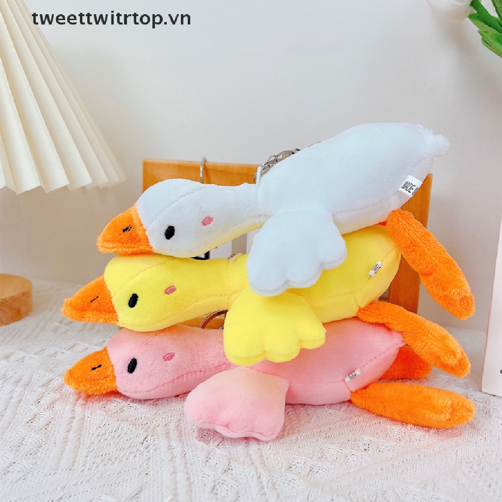 Thú Nhồi Bông Hình Con Thiên Nga Mềm Mại Đáng Yêu Gắn Móc Khóa