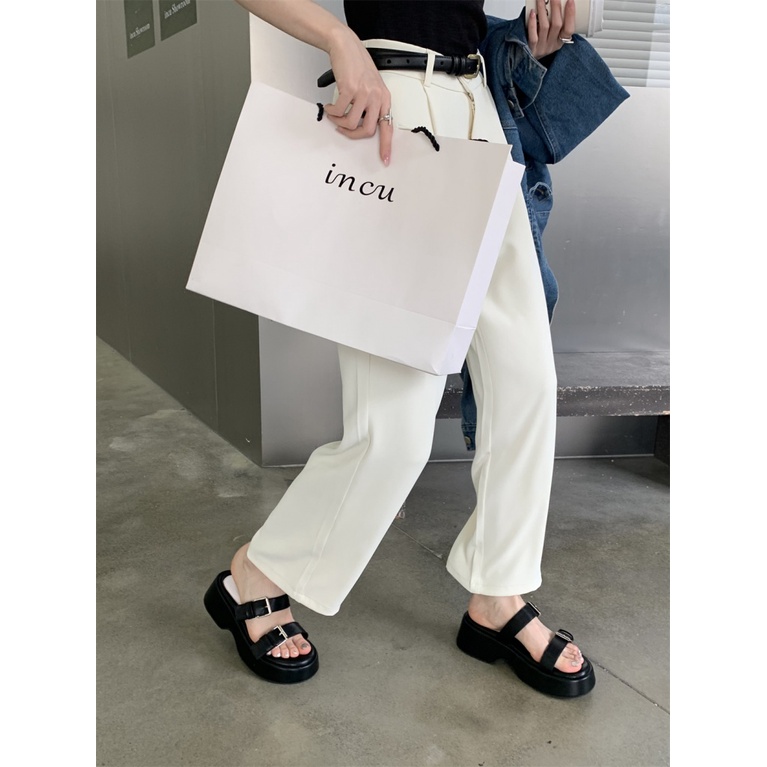 Dép Sandal Đế Xuồng Dày Dặn Quai Denim Thời Trang Mùa Hè 2023 Dành Cho Nữ