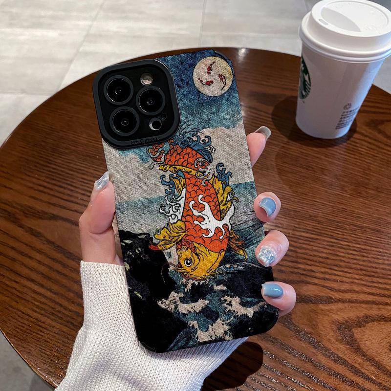 Ốp Điện Thoại Chống Rơi Hình Cá Chép May Mắn Cho Iphone 14 / 13 / 12 Pro Promax Iphone SE 11 X XS XR XSmax 7Plus 8Plus