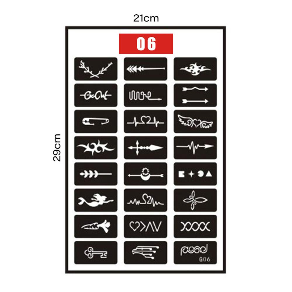 Timekey Khuôn Vẽ Hình Xăm Họa Tiết Nhỏ Đơn Giản Tự Dính G4K9