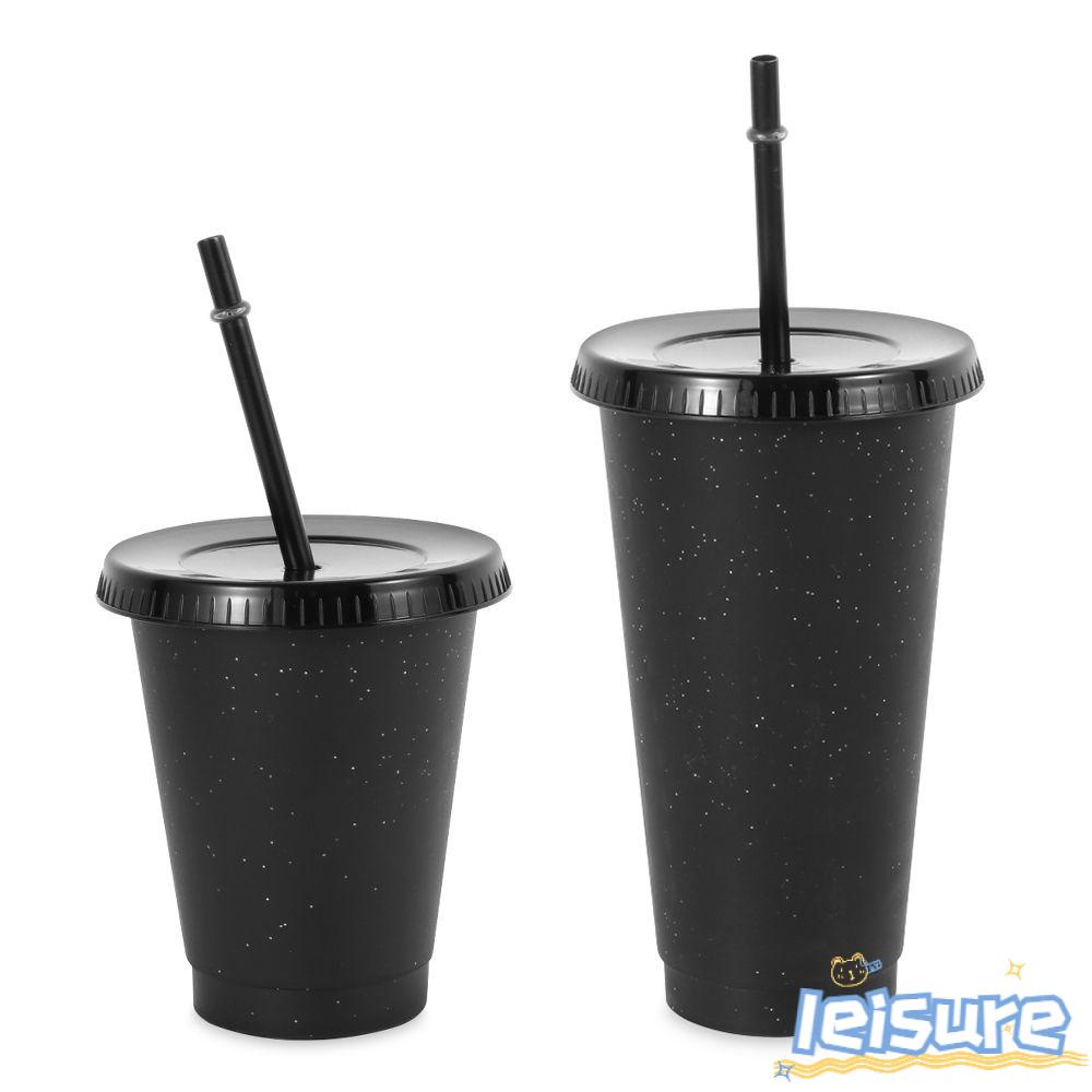 1 Bình Nước Nhựa Lấp Lánh Có Ống Hút Tái Sử Dụng Được