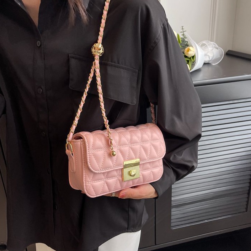 Túi Xách Đeo Vai Họa Tiết Hình Thoi Ánh Sáng Cao Sang Trọng Cho Nữ