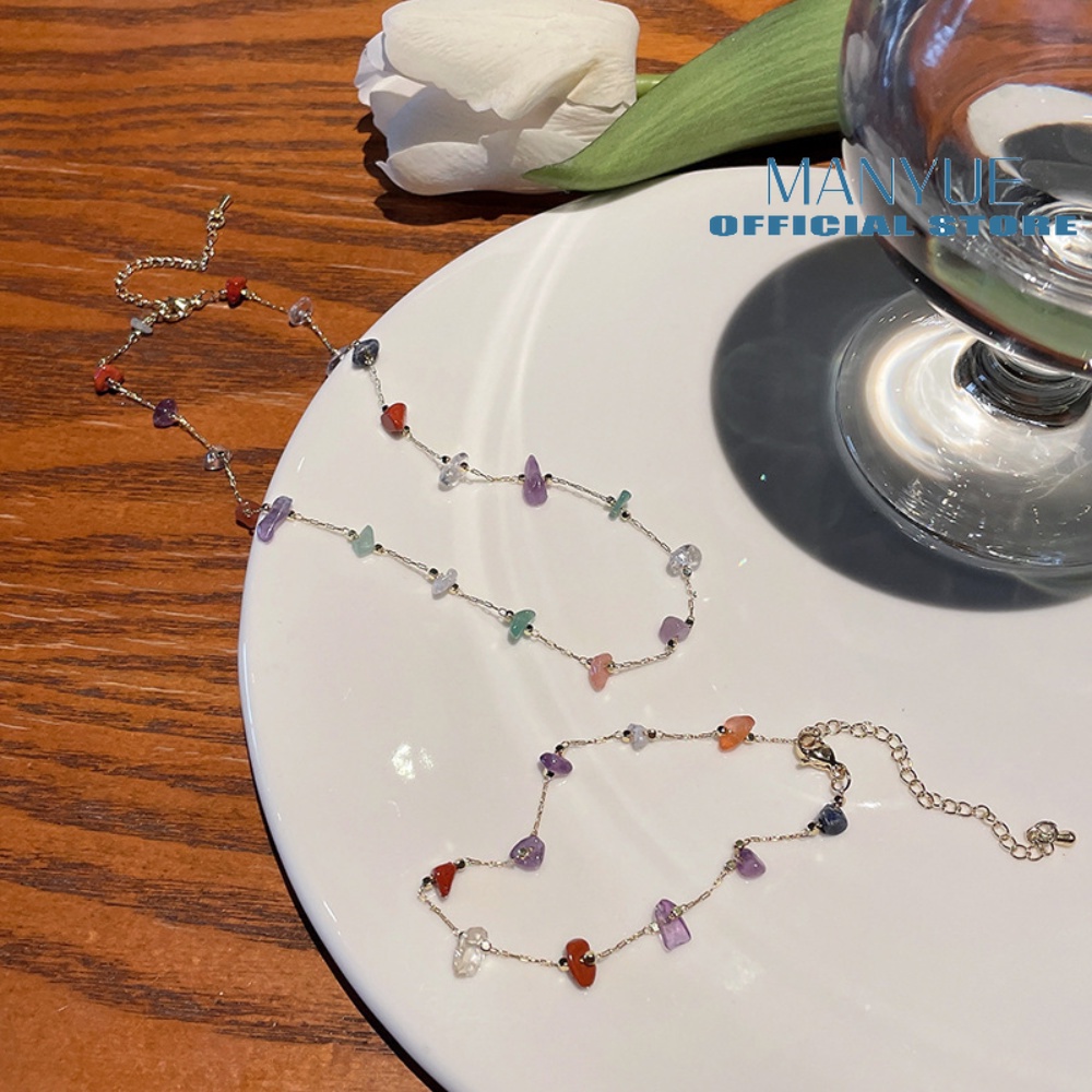 Vòng Cổ Bằng Đá Tự Nhiên Nhiều Màu Sắc Thời Trang Mùa Hè Mới Cho Nữ