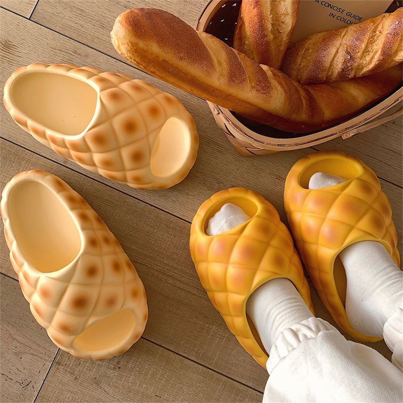 Dép bánh mì dễ thương đế dày-Dép lê quai ngang mùa hè 2023