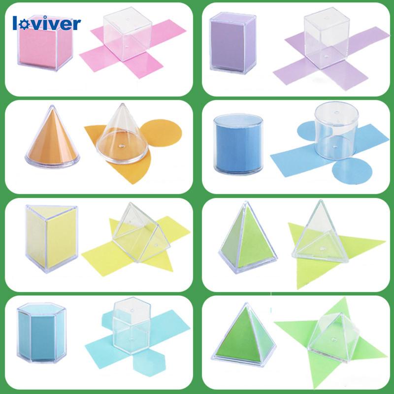 Set 8 Đồ Chơi Hình Học 3D Phân Loại Montessori Cho Bé
