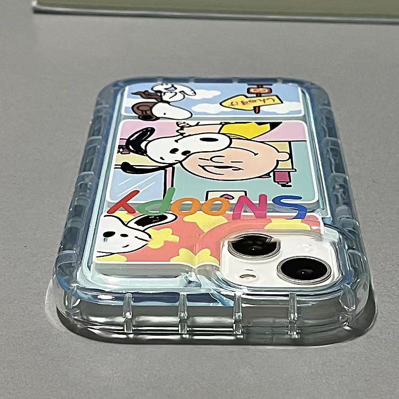 ✅Ốp Điện Thoại Mềm Chống Sốc 12 Lỗ To Họa Tiết Hoạt Hình Snoopy Cho iPhone 14Pro / 14 13 11 12Xe6