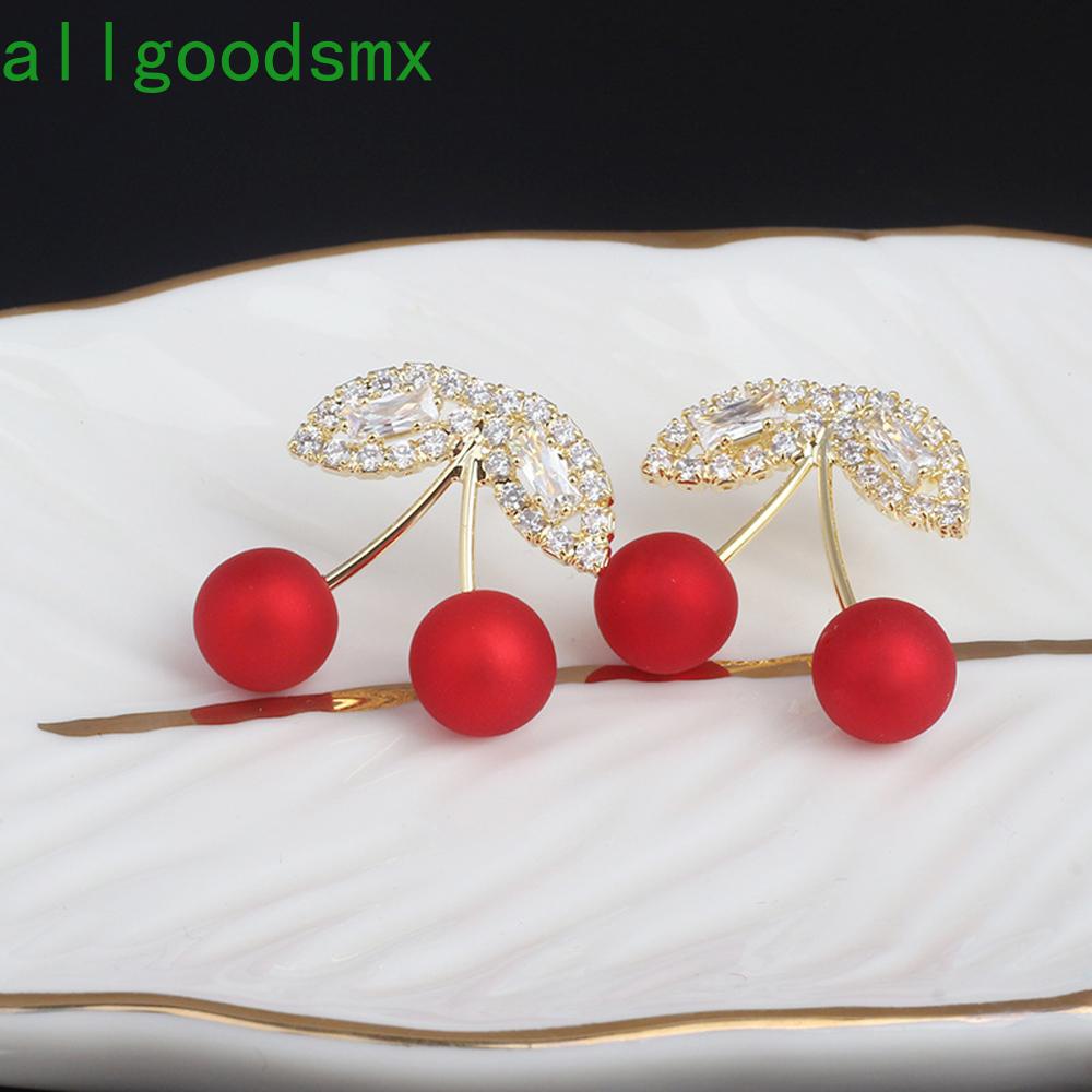 Đôi Bông Tai Mặt Hình Quả Anh Đào S925 Thời Trang Cho Nữ