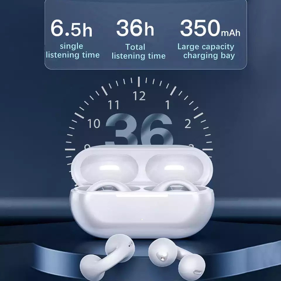 Khuyên Tai Lái Xe Xương Tai Nghe Bluetooth Không Dây Chân Thực Kẹp Tai Nghe Thể Thao Tws Cho Điện Thoại Di Động AUBESSSTORE