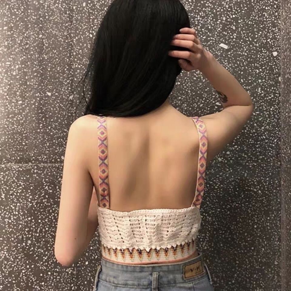 Áo Hai Dây Cổ Chữ V Quyến Rũ Thời Trang Hè Phong Cách Bohemian Cho Nữ