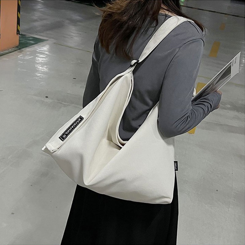 AlphaZ Túi Xách Đeo Vai Bằng Vải Bạt Đơn Giản Sức Chứa Lớn Phong Cách Nhật Bản Dễ Phối Đồ Cho Nữ