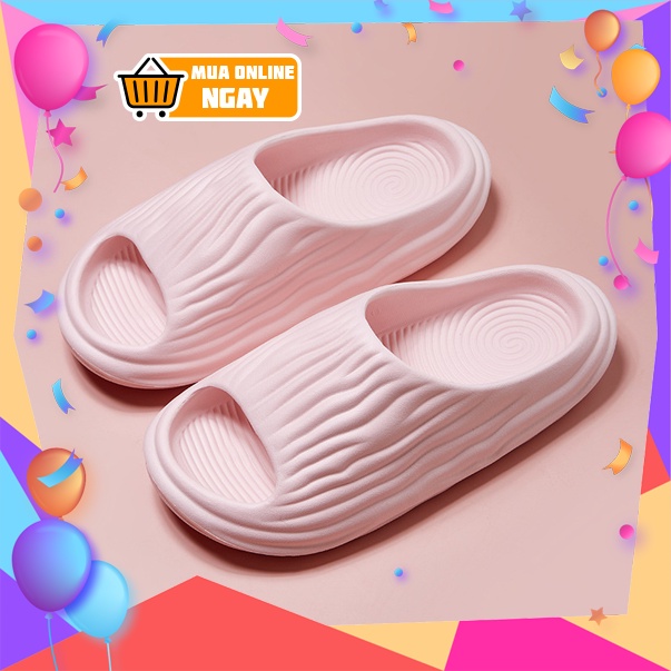 Dép bánh mì nữ quai ngang - Dép đi trong nhà đế chao cao Unisex chống trơn trượt Happy Home 1977