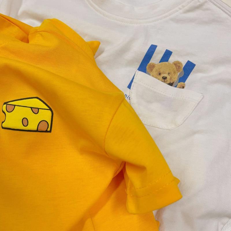 Áo Thun Cotton Trơn Tay Ngắn Cổ Tròn In Chữ Thoải Mái Thời Trang Mùa Hè Cho Bé Trai