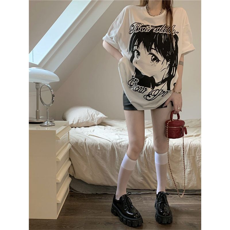 Áo Thun Tay Ngắn Cổ Tròn Plus Size Thời Trang Mùa Hè Cho Nữ