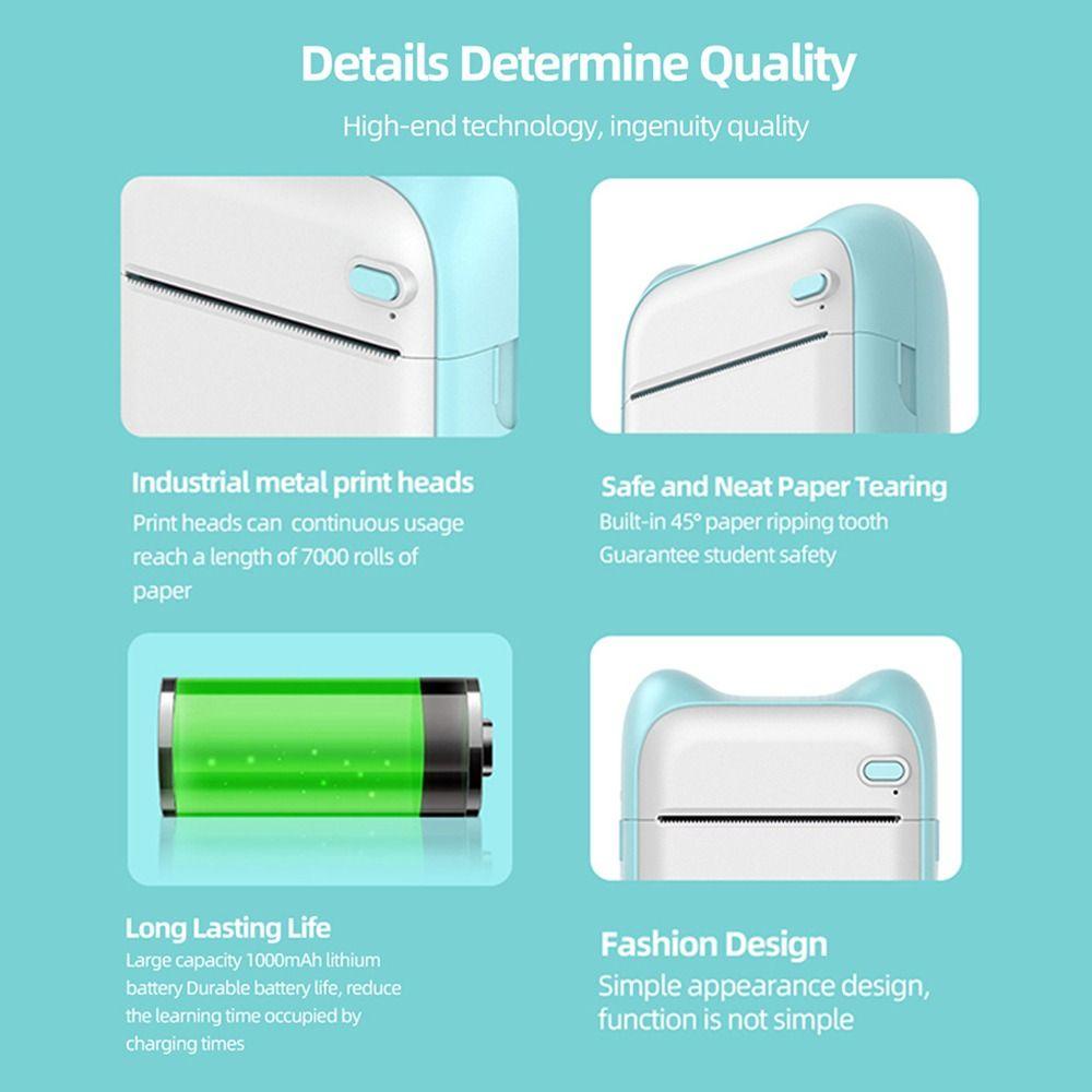 YANN1 Máy In Nhãn Mini Cầm Tay 200DPI Kèm Băng Keo