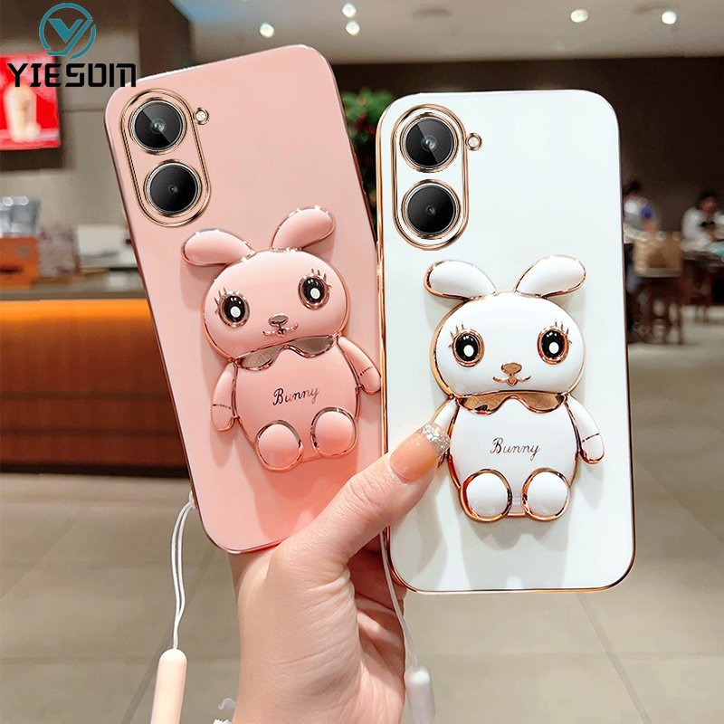 Ốp Điện Thoại Silicone Mềm Chống Sốc Có Giá Đứng Hình Thỏ Cho Realme 10 9 Pro Plus 5G 8 8 Pro 4G