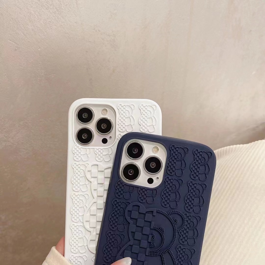 Ốp Điện Thoại Silicon Mềm Hình Gấu 3d Nhiều Màu Cho iPhone14 14promax 14pro 14plus 13 13promax 13pro 12 12promax 11