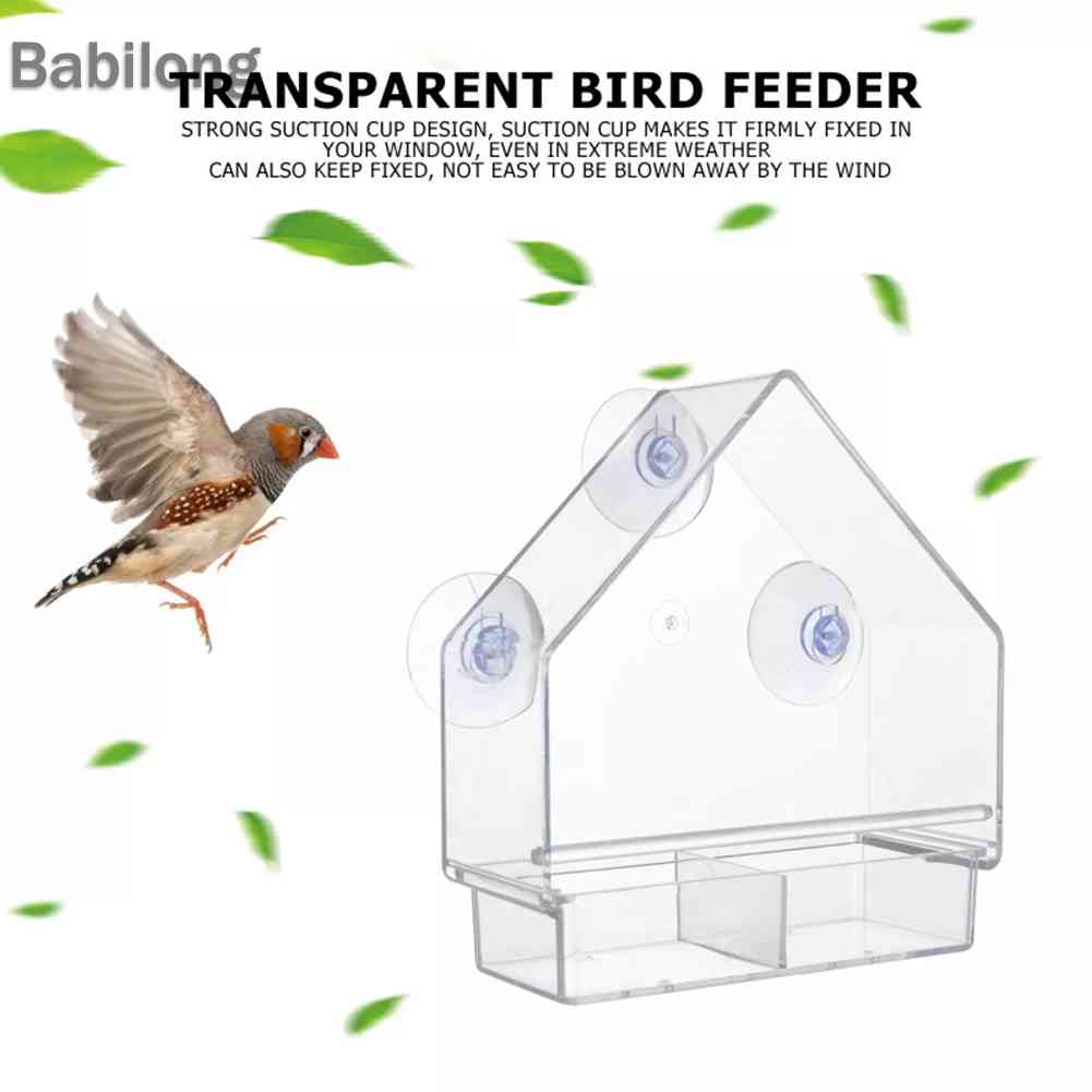 House Type Bird Feeder Acrylic Bird House Pet Feeder Transparent Pet Accessories