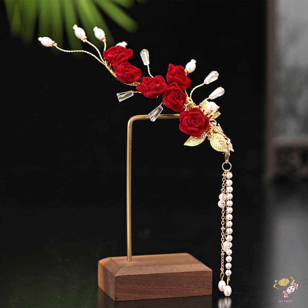 YADORNOS Ghim Cài Tóc Hình Hoa Hồng Ngọt Ngào Kèm Hóa Đơn Dành Cho Phù Dâu / Sườn Xám