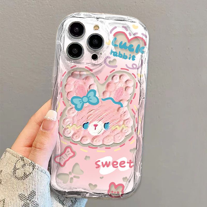 ✅Ốp Điện Thoại Mềm Trong Suốt Chống Sốc Có Kẹp Tóc Xanh Dương Cho iPhone14 / 13promax 12 / 11 7 / 8p xs / r