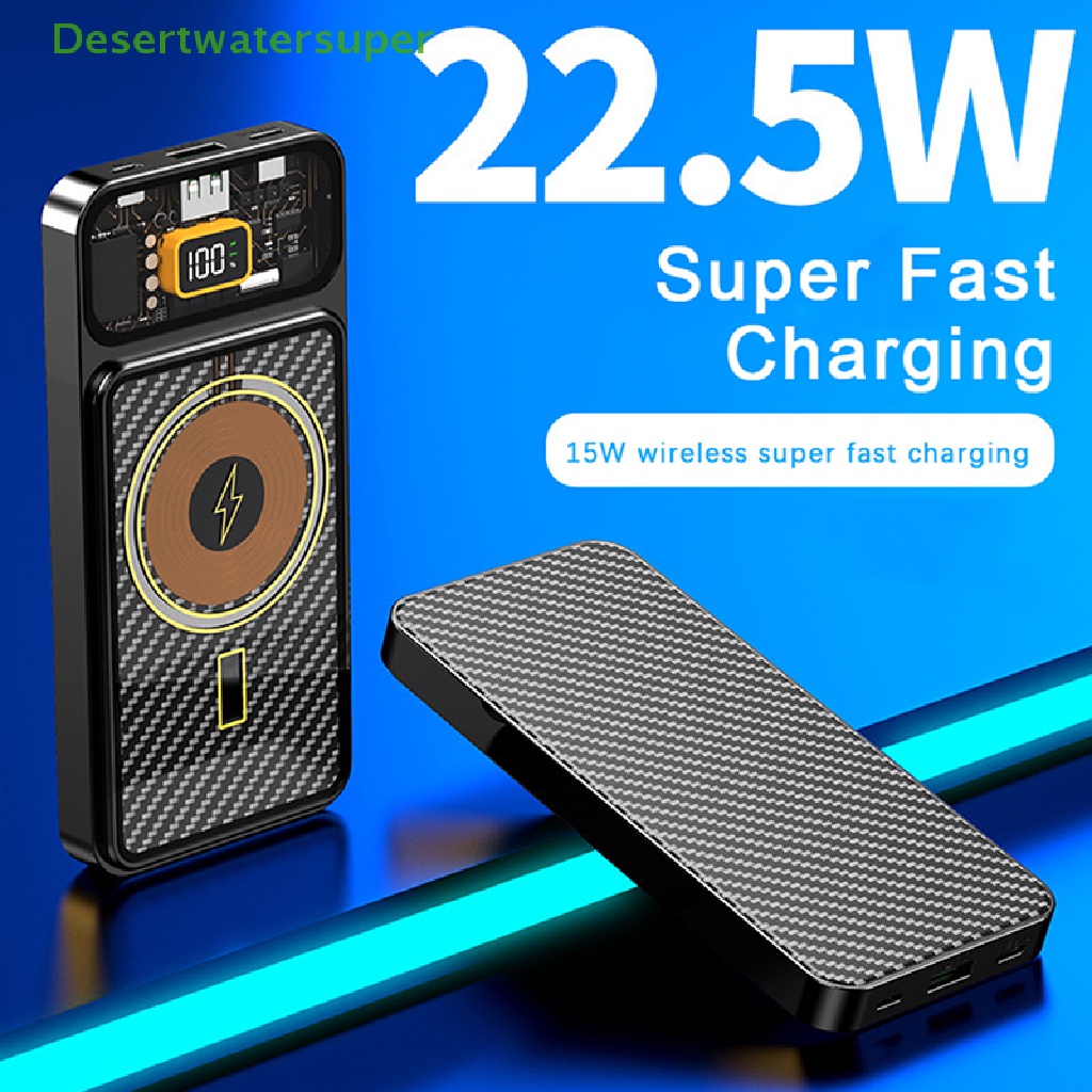 Bộ Sạc Nhanh Không Dây DSVN 20000mAh PD 22.5W Trong Suốt Từ Tính