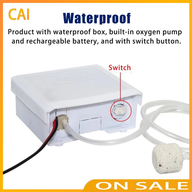 Máy Bơm Oxy Siêu Êm Sử Dụng Năng Lượng Mặt Trời Có Thể Sạc Lại Dành Cho Bể Cá