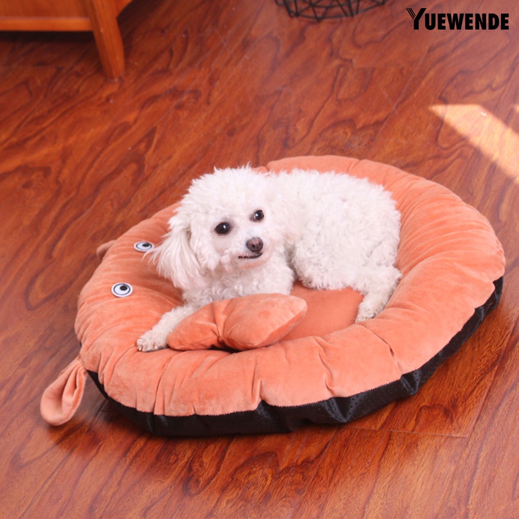 Đệm Ngủ Giữ Ấm Chống Trượt Hình Tròn Bằng Vải Bông Mềm Mại Thoải Mái Cho Thú Cưng
