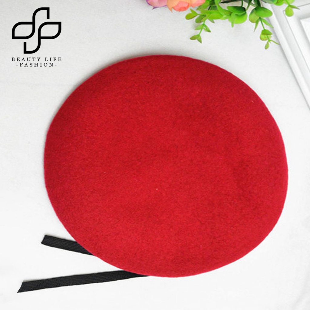 Beautylifefashion Mũ Beret Len Siêu Mềm Thoáng Khí Màu Trơn Không Phai Thân Thiện Với Da Giữ Ấm Phong Cách Quân Đội Retro Cho Nam Và Nữ Đi Cắm Trại