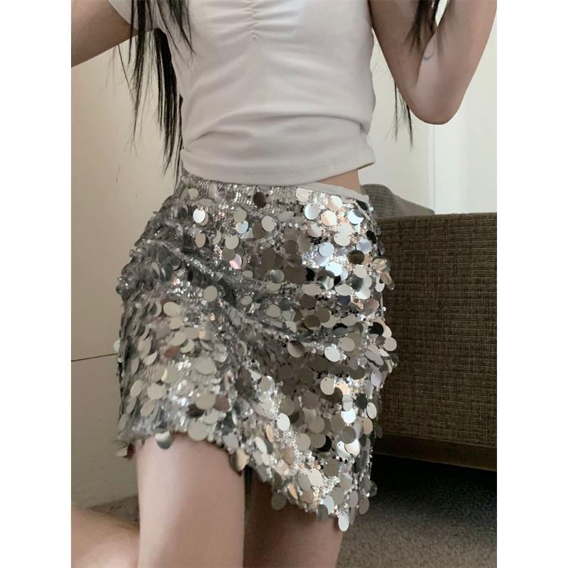 Chân Váy Bút Chì Y2K Đính Kim Sa Lấp Lánh Thời Trang