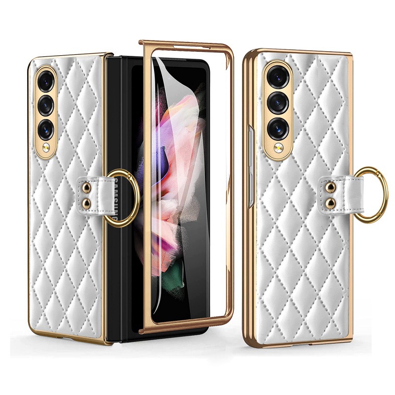 Ốp Điện Thoại Kính Cường Lực Có Vòng Đỡ Cho Samsung Galaxy Z Fold4 / 3
