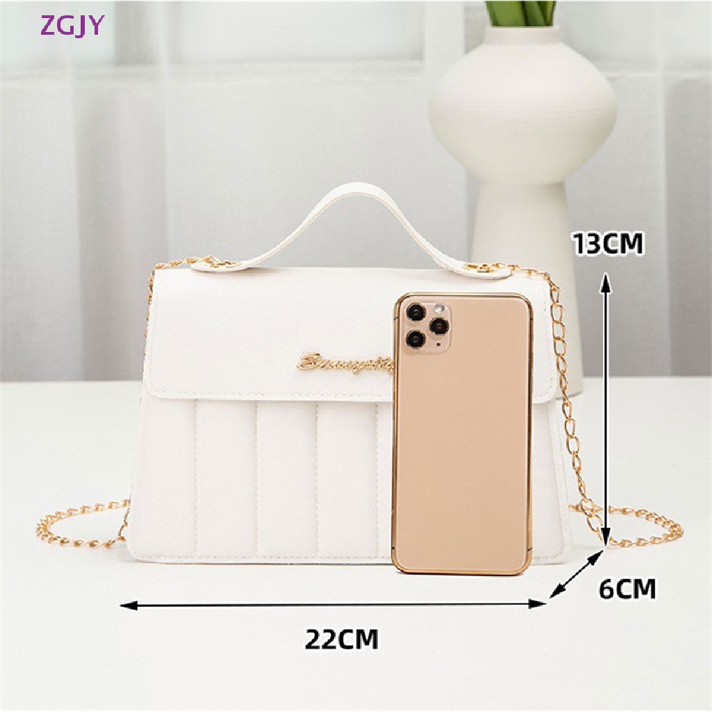 Túi Da PU Đeo Chéo Dây Mắt Xích Đơn Giản Thời Trang Mới