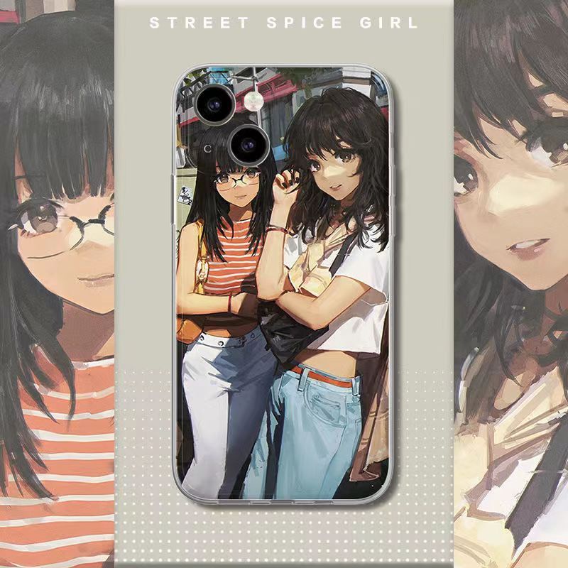 ✅Ốp Điện Thoại In Hình Cô Gái Phong Cách Đường Phố Cho iPhone12 13 / 14Promax 11 XR XS / 7 / 8pins