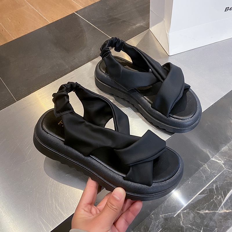 XIELUAIZTA Xăng đan Hở Ngón Mũi Tròn Đế Mềm Chống Thấm Nước Thời Trang Cho Nữ 02425