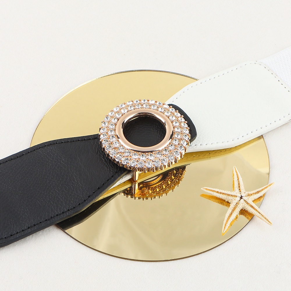 Thắt Lưng Da Khóa Tròn Đính Đá Thời Trang GM186