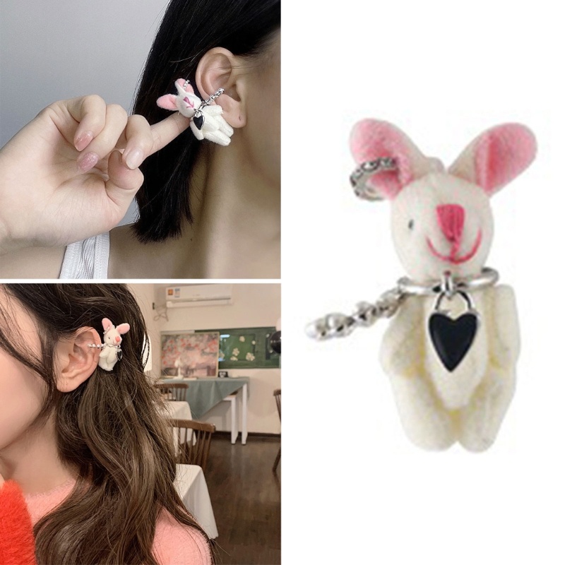 Bông Tai Hình Thỏ Bông Nhỏ Nhắn Dễ Thương Thời Trang