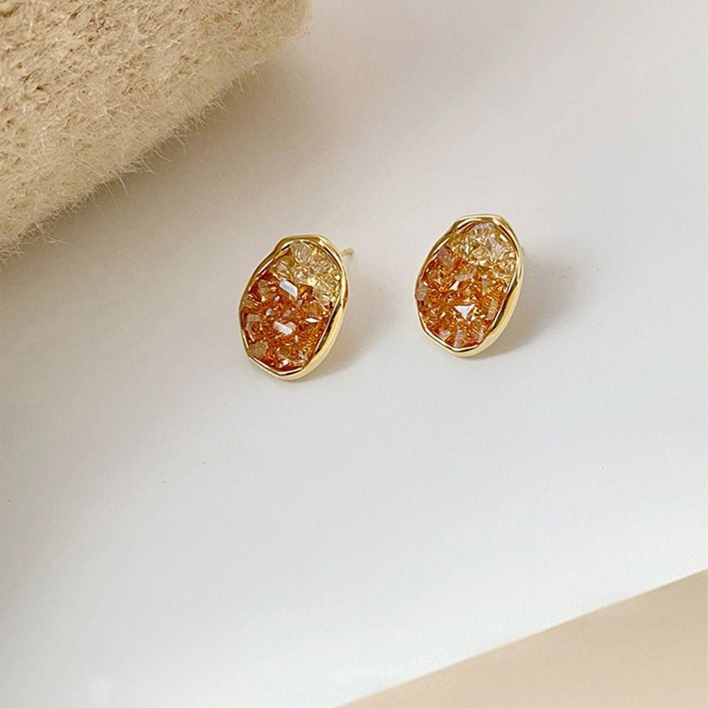 Bông Tai Kim Loại Màu Gradient Phong Cách Hàn Quốc Dễ Thương Dành Cho Nữ