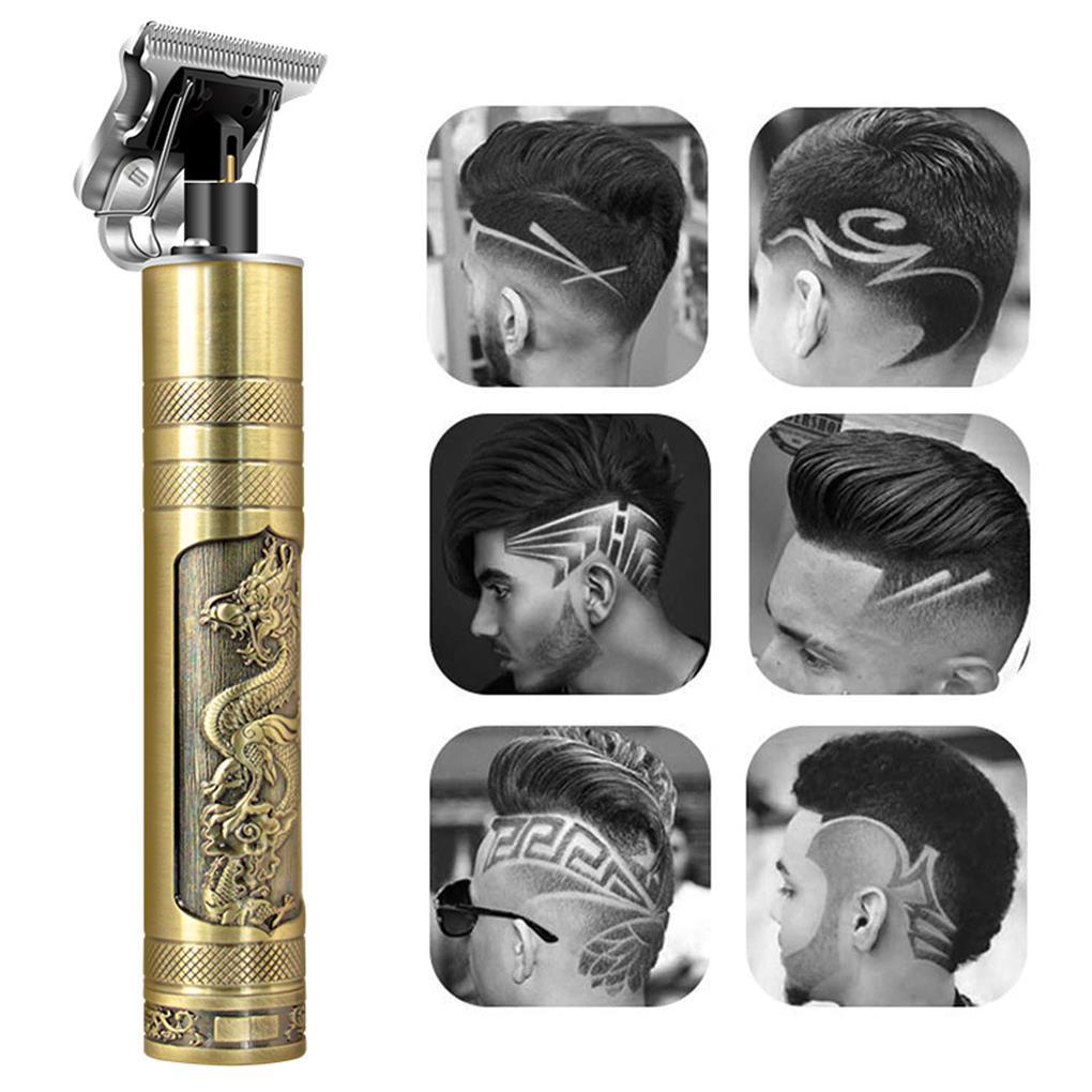 Tông Đơ Cắt Tóc Không Dây Hình Chữ T 0Mm Có Thể Sạc Lại Cho Nam