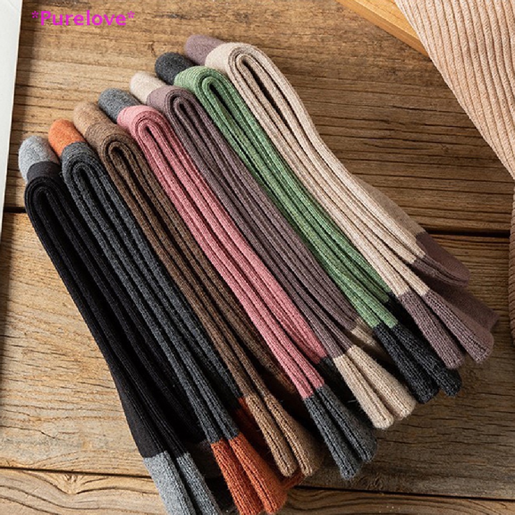 Vớ Cotton Cổ Vừa Màu Trơn Dễ Phối Đồ Thời Trang Xuân Thu Phong Cách Harajuku Mới