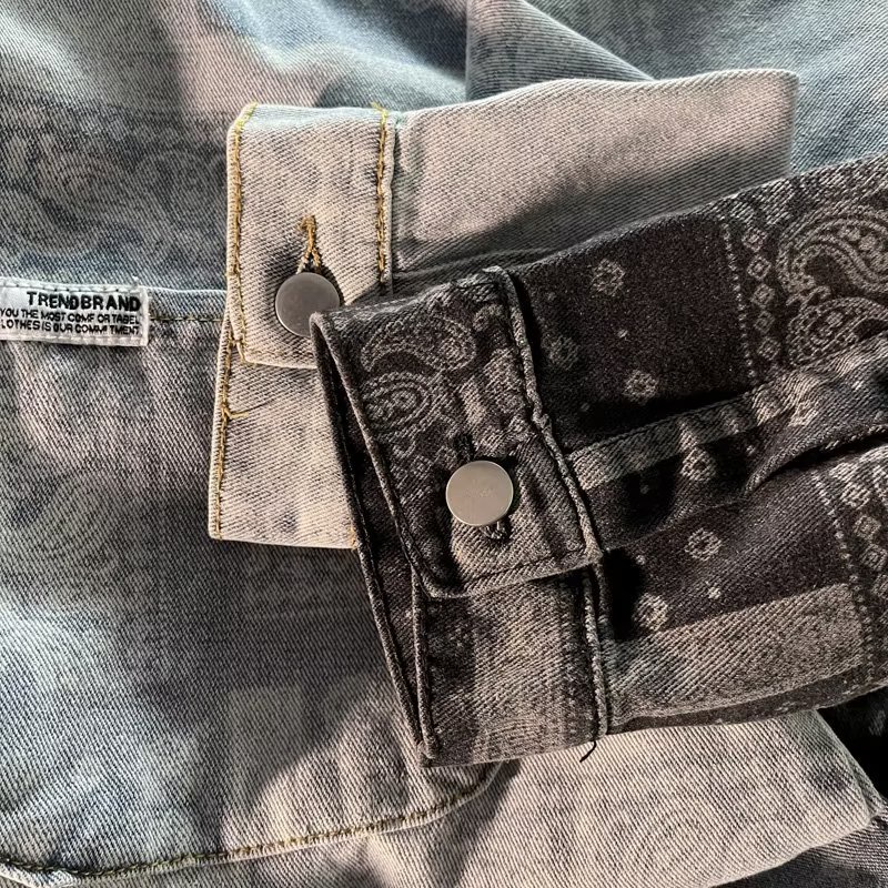 Toàn Bộ Áo Khoác Denim In Họa Tiết Cá Tính Theo Phong Cách Hongkong Dành Cho Nam