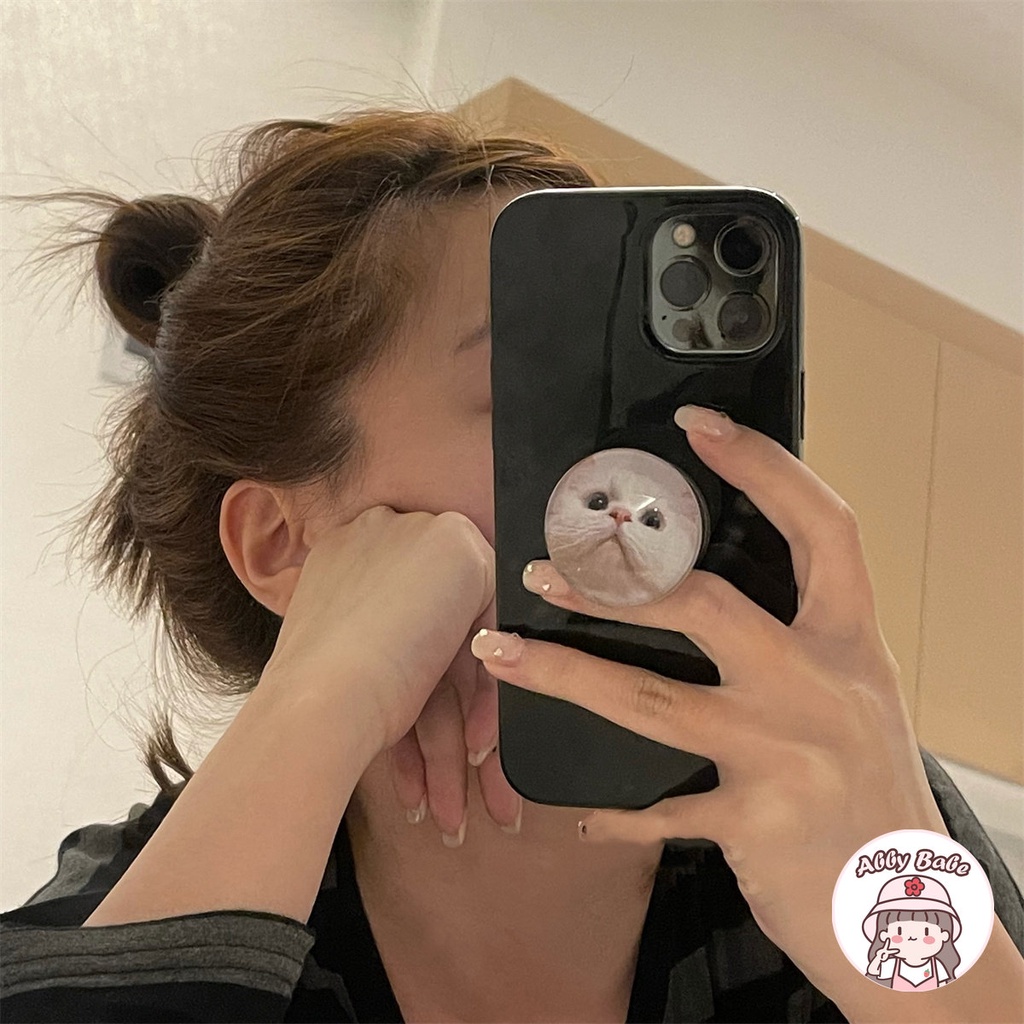 Ốp Điện Thoại TPU Mềm Chống Sốc Có Giá Đỡ Hình Mèo Ba Tư Đơn Giản Cho IPhone 14 Pro Max 13 12 11 Pro Max